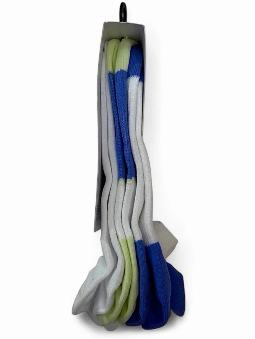 Nike White, Blue & Light Green Low-Cut Athletic Socks - 3 Pack